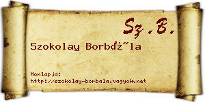 Szokolay Borbála névjegykártya